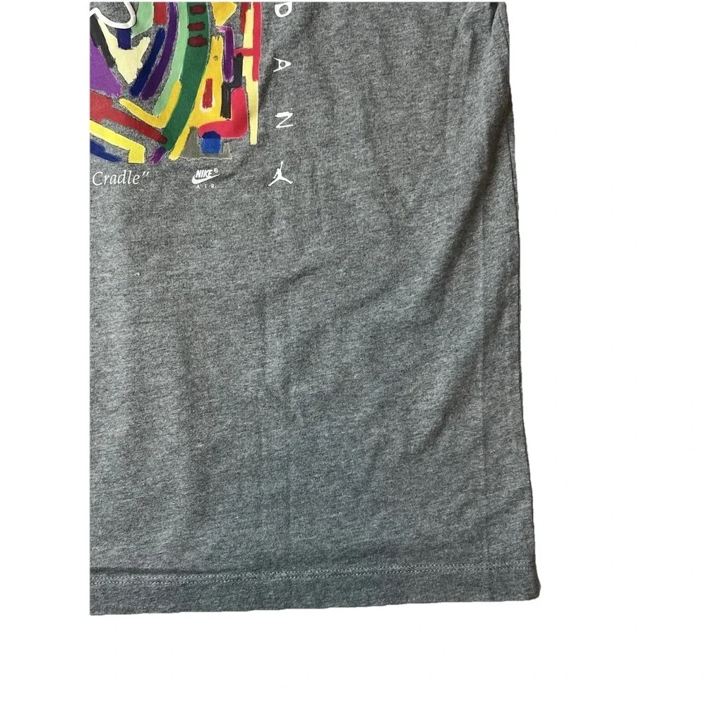 Air Jordan The Cradle Pop Art Colorful Graphic T-Shirt Gray Men's Small